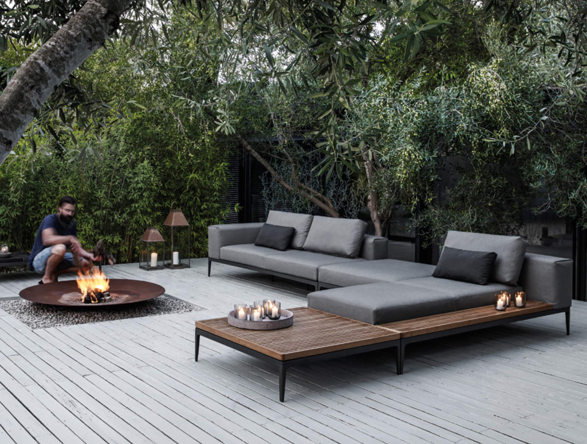 gloster grid modular outdoor sofas dunas living